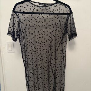 Nasty Gal Black Starry Mesh Top